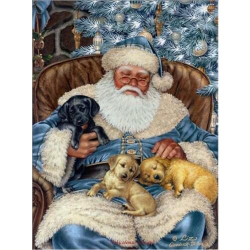 Counted Cross Stitch Kits Needlework Embroidery - Crafts 14 ct Aida DMC Color DIY Arts Handmade Home Decor - Santas Nap