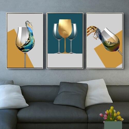 Modern Light Luxury Abstract Wine Glass Minimalist Wall Art Decoration Painting Living Room Restaurant Hotel Home Decor Poster