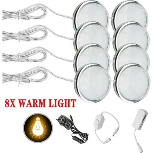Warm Camper Car Lights 12V 2.5W Interior LED Spot Lights Reading Lamp For RV Van Caravan Motorhome Boats 3000K 8x