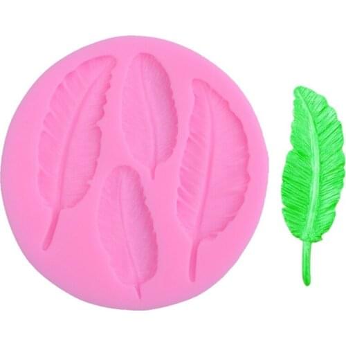 Cake Decoration Mold Feather Leaf Shaped Soap Making Mold Chocolate Cake Baking Mould Handmade Making Tools Food-Grade Silicone