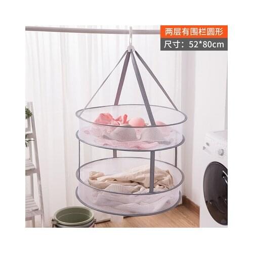 Windproof Clothes Dryer Drying Rack For Sweaters Hanging Laundry Basket Mesh Folding Nets Single