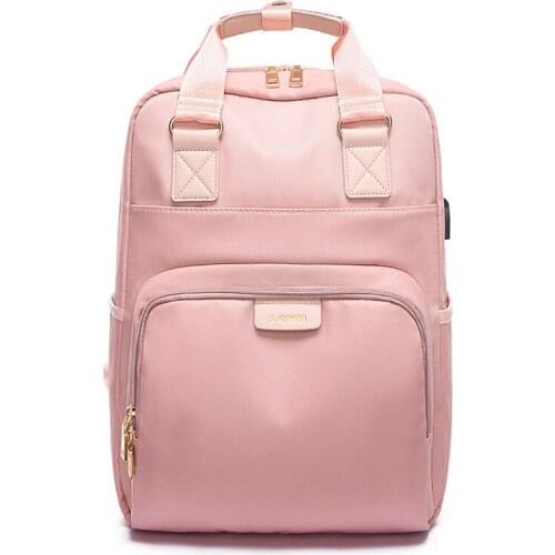 Waterproof Laptop Backpacks For Women Large School Bags 13 15.6 Inch Girls Backpack Women Oxford Cloth Black Pink Candy Mochila