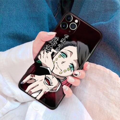 Enmu demon slayer anime For IPhone Se 6 6s 7 8 Plus X XR XS 11 12 Mini Pro Max Glass TPU Soft Silicone Phone Case Cover Shell