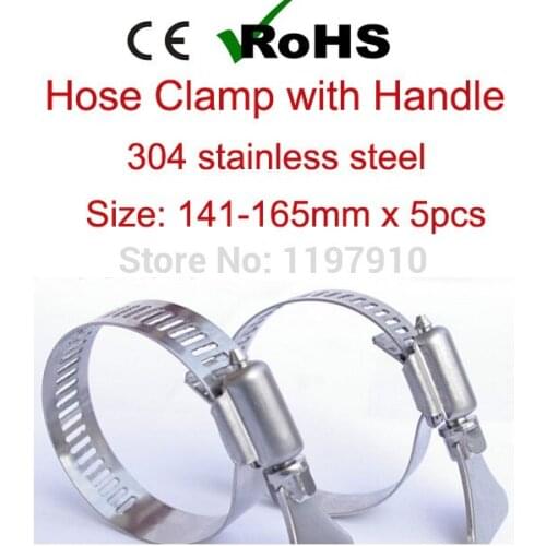 141mm-165mm x 5pcs Japan type stainless steel hose clamp ss304 hose fastener with Butterfly Stainless Steel
