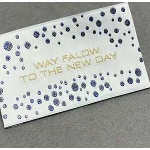 ZeQi personalized label branding customized satin woven labels for clothing silk garment tags custom embroide