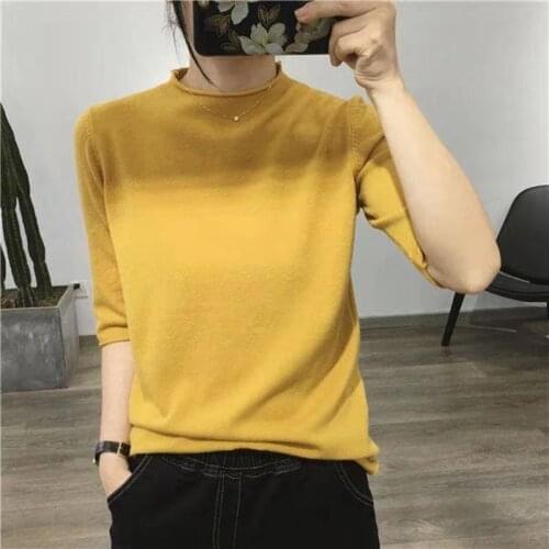 2021 Long Sleeve / Medium Sleeve Autumn And Winter Pullover Sweater Korean Autumn Sweater Top Shirt Womens Small High Collar