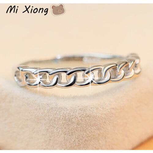 Mi Xiong s925 sterling silver buckle ultra-high craftsmanship ring unique elegant charm ladies anniversary brand jewelry