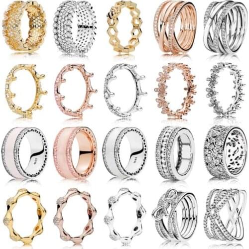 925 Sterling Silver Ring Pave Love Eight Pod With Clear Crystal For Women Wedding Party Fashion Jewelry