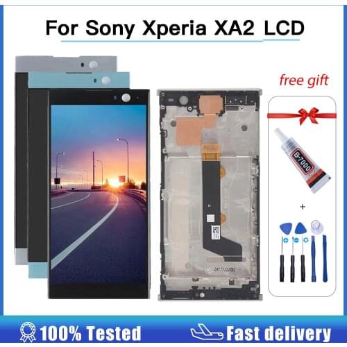 LCD Display For Sony Xperia XA2 LCD H3113 H3123 H3133 H4113 H4133 Touch Screen Digitizer Assembly Screen For sony XA2 LCD +frame