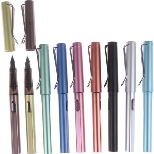 0.38mm Metal Texture Aluminum Alloy Fountain Pen Extra Fine Nib for School Office Supplies Stationery