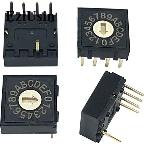 0-F 16 Rotary Coding Knob Switch DIP 5pins 0mm Shank 3:3 PCB Switching RH4AF-16R-V-B 5p