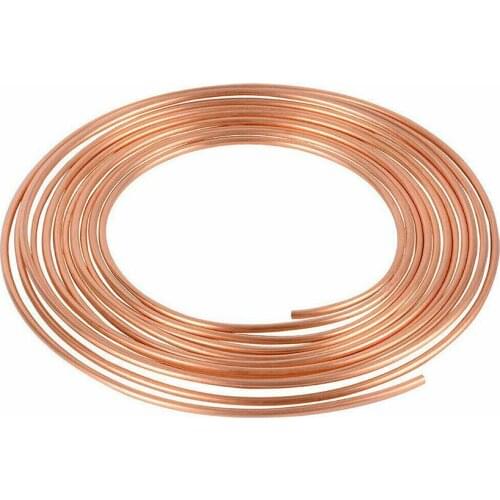 1/4 Inch OD 25 Foot Coil Pipe Replacement Copper Anti Rust Industrial Car Accessories Brake Line Tubing Repair Tool Universal