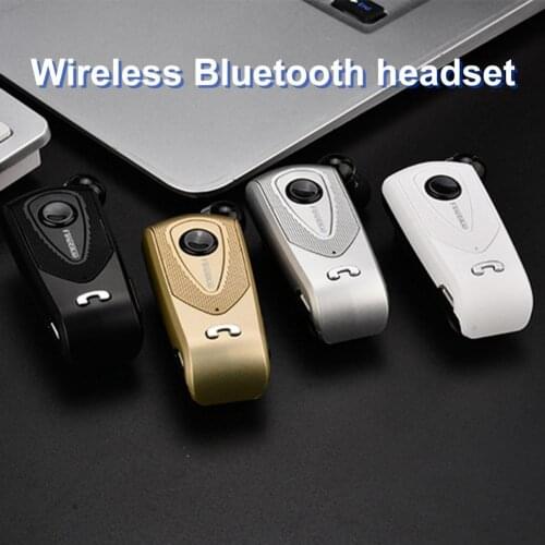 Bluetooth 4.0 1Pc Professional Retractable Portable Clip Design Wireless Earbud Rechargeable Earphone Simple for Business