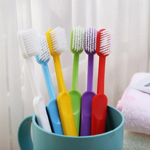 1pc Super hard bristles Tooth brush for Men Remove Smoke Blots color random