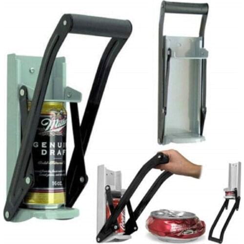 16oz Wall Mounted Hand Push Beer Soda Cans Bottle Opener Handle Bottle Opener Iron Beer Can Crusher Recycling Tool Accessory