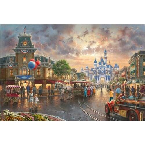 5D DIY full Diamond Mosaic Cross Stitch Kits Diamond Painting Castle Diamond Embroidery picture home Decorative Stickers