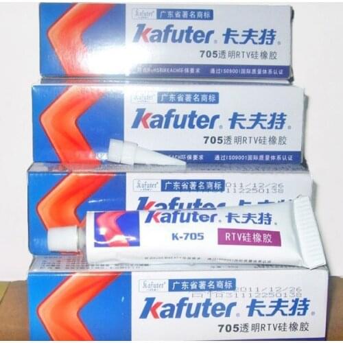 Free shipping 10 pcs/lot Genuine Kafuter k-705 RTV Silicone Rubber Electronic Glue Sealant Transparent Organosilicon 45g