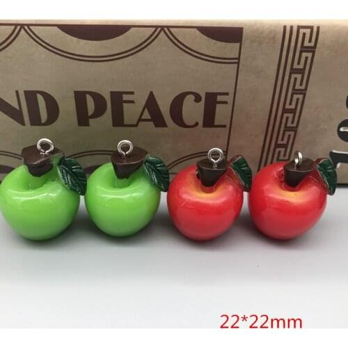 Lets start!set 10pcs,resin simulation apples pendant for jewelry/phone/key chain decoration,DIY