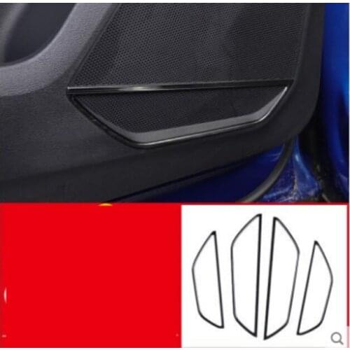 For Audi Q3 F3 2019 Car Styling Door Gate Loudspeaker Sound Circle Cover Trim Frame Sticker Chrome Interior Accessories