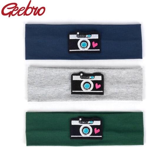 Geebro Baby Boys Girls camera Headbands Child Kids Soft Solid Cotton Elastic Headwear 2019 Fashion Hair Band Hair Accessories