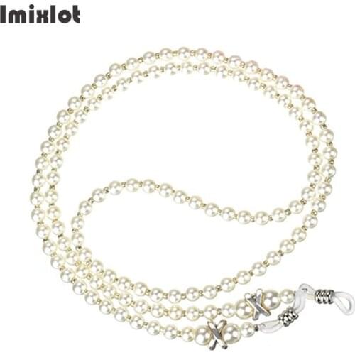 Fashion Imitation Pearl Glasses Chain White Pink Beaded Sunglass Reading Eyeglasses Chain Cord Holder Rope For Men Women Couples