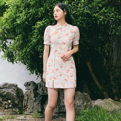 Summer Dress Female Floral Animal Beach Dress Women Casual Short Sleeve Sexy Woman Dress Split Button Dresses Summer 2021 Ladies