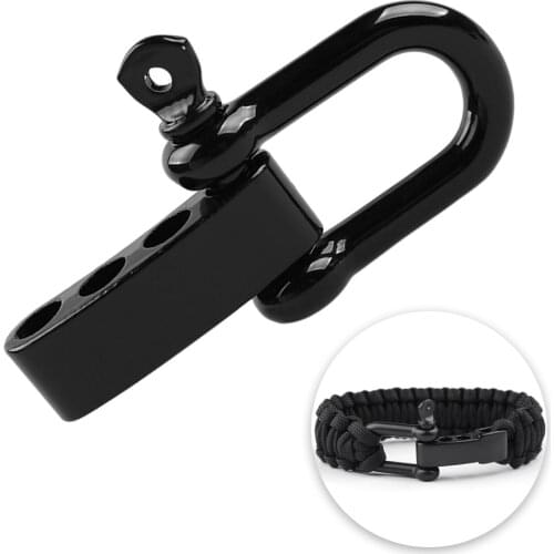 Lixada 10Pcs Outdoor U Shape Adjustable Adjuster Anchor Shackle Camping Rope Paracord Bracelet Buckle Stainless Steel