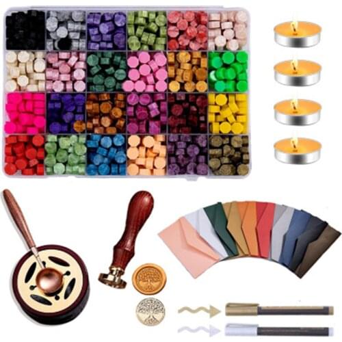 Sealing Wax Kit Box Set Seal Beans Stamp Beads For Vintage Craft Envelope Wedding Wax Seal Ancient Sealing Wax Stamp Making Tool