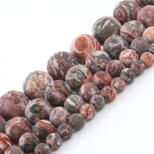 Natural Matte Leopard Print Jasper Stone Round Loose Spacers Beads for Jewelry Making DIY Bracelet Necklace 4/6/8/10/12mm 15inch