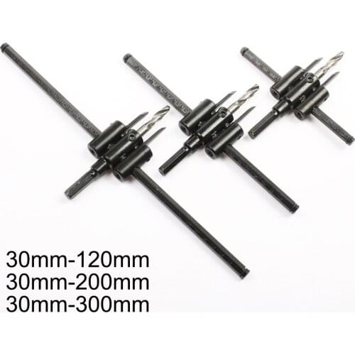 Woodworking hole opener adjustable metal wood round hole saw head tool set DIY tool 30mm-120mm black alloy blade 30mm-200mm 30mm