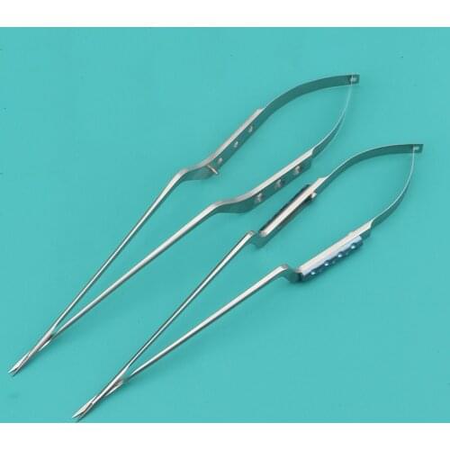 Stainless steel gun-shaped scissors, microscopic instruments, surgical imported fine spring-type tissue scissors, ophthalmic sci