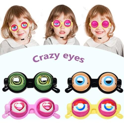 Crazy Eyes Glasses Toy Supplies Kids Party Favor Funny Pranks Glasses For Christmas Birthday Gifts Plastic Novelty Kids Toys