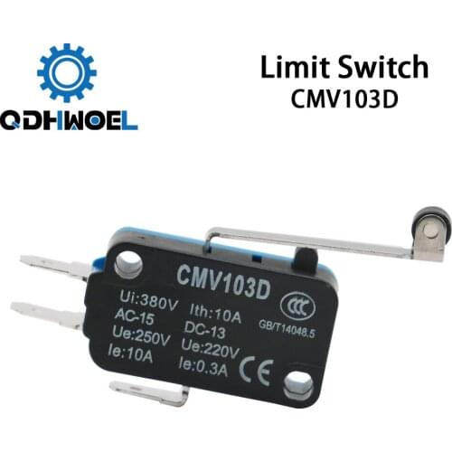 QDHWOEL High Quality Small Limit Switch CMV103D Momentary Micro Switch Long Handle for CO2 Laser Cutting machine