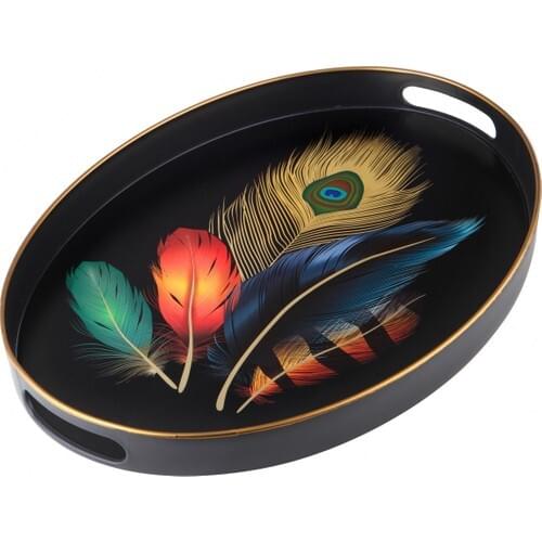 QueenS Kitchen Gilded Lux Oval Large Tray