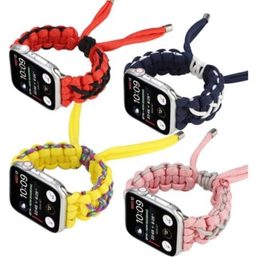 Parachute cord Strap For Apple Watch Series 6 SE 5 4 3 2 Nylon adjustable Strap For iwatch 38mm 40mm 42mm 44mm Sports Wristband