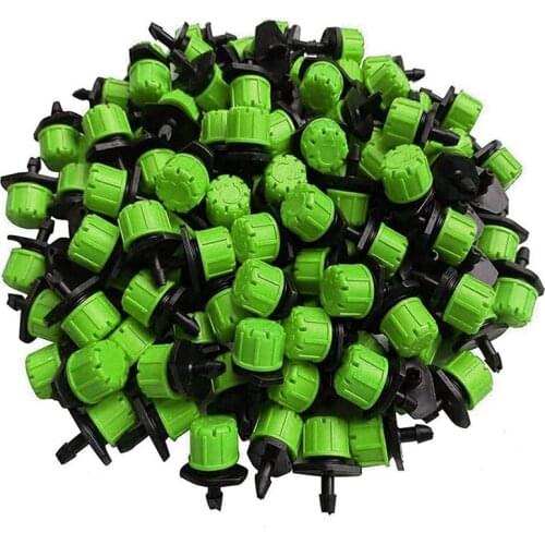 100Pcs 1/4Inch Adjustable Micro-Type Drip Irrigation System Watering Sprinklers Anti-Clogging Emitter Garden Supplies