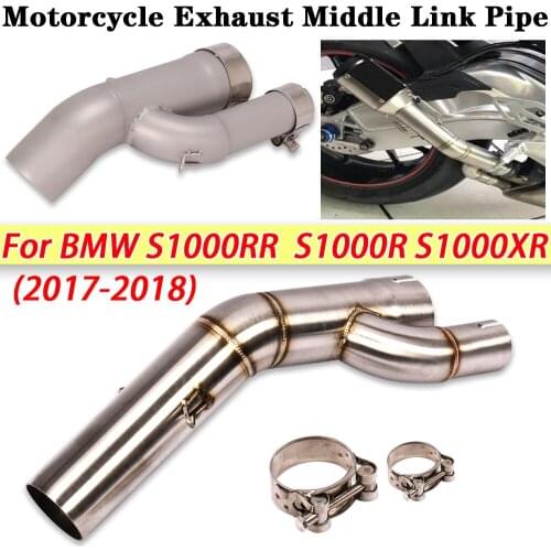 Slip on For BMW S1000RR S1000R S1000XR 2017 2018 Motorcycle Exhaust Middle Link Pipe Escape Moto Modify Muffler Connect Mid Tube