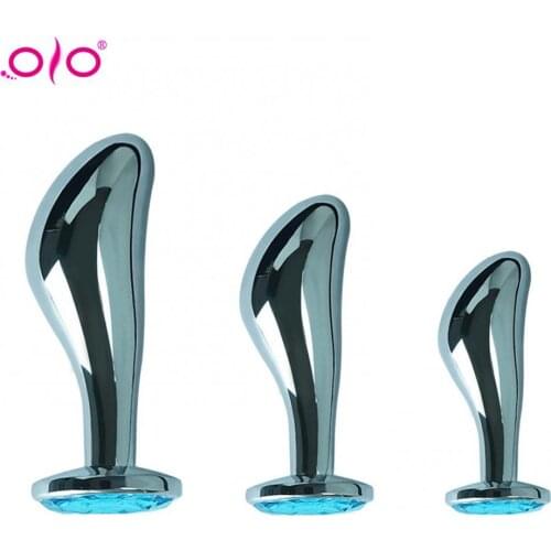 OLO Metal Anal Plugs Training Dildo Vibrator Anal Sex Toys for Women Men Prostate Massager Butt Plug Gay Sex Toys