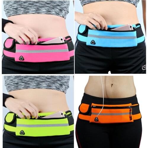 Waterproof Running Waist Bag Canvas Sports Jogging Portable Outdoor Phone Holder Belt Bag Women Men Fitness Sport Accessories
