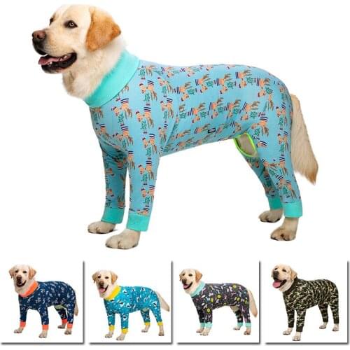 Cartoon Printed Small Medium Large Dogs Thin Clothes All-inclusive Four-legged Pajamas Bodysuit Pet Dogs Suit Clothes Supplies