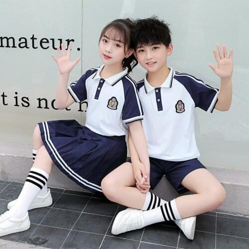 School girl uniform summer new style boy British style childrens middle school uniforms for primary school students
