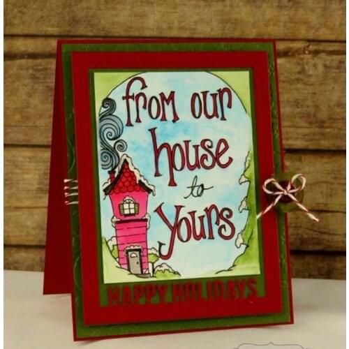 Merry&Happy Holidays Frame Metal Cutting Dies New Stencils for DIY Scrapbooking Paper Cards Making CraftDecor Christmas Die