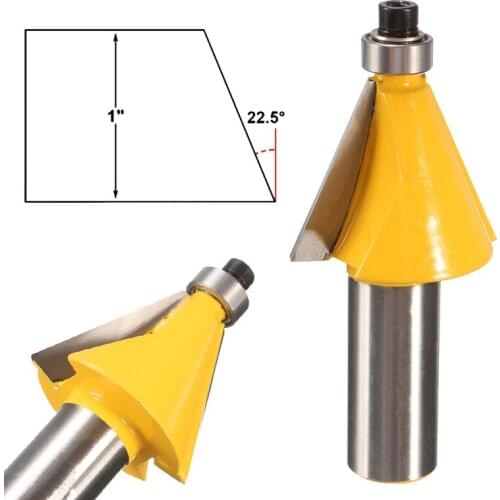 High Quality 22.5 Degree Chamfer & Bevel Edging Wood Router Bit- 1/2 Inch Shank