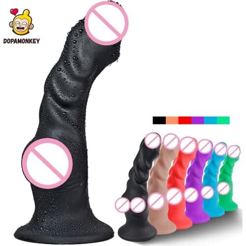 Female Masturbation toys Artificial Flexible Big Penis Strong Suction Cup Anal Plug feeling Realistic Dildo Lesbian Erotic toys