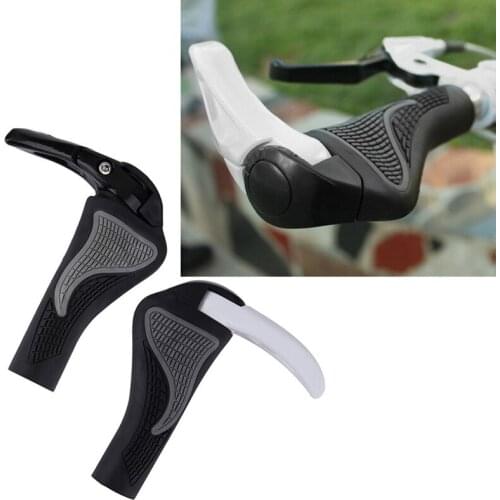 1 Pair Road Cycling Bicycle Carbon Handlebar MTB Bike Lock-on Components Rubber Barend Handle Bar Ends Ergonomic Push On Acces