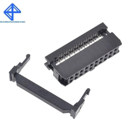 10PCS FC-20P 2x10Pin Dual Row Pitch 2.54mm IDC Socket Connector Female Header 20-pin cable socket