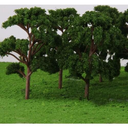 10Pcs/Pack 12cm Plastic Banyan Trees Model Train Scenery for Park Garden Forest Scene Scenery Children Toys Scale 1:75 Green