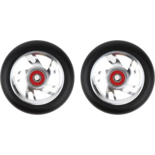 2Pcs 100mm/3.9" Kick Scooter Stunt Scooter Wheels with Bearing Bushings Wheels replacements Scooters Accessories 7 Colors