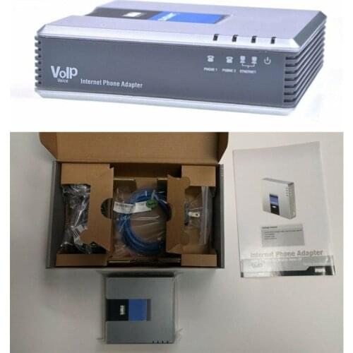 69HA 1Set VOIP Gateway 2 Ports SIP V2 Protocol Internet Phone Voice Adapter with Network Cable for Linksys PAP2T AU/EU/US/UK
