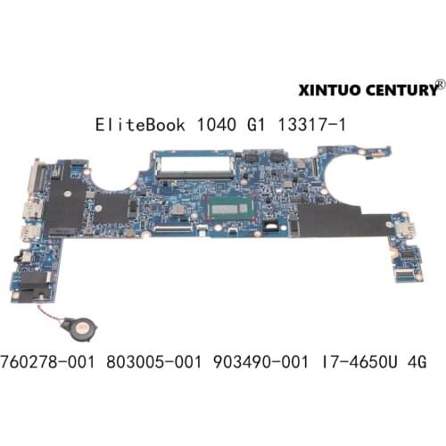 760278-001 803005-001 803490-001 For HP EliteBook 1040 G1 Laptop Motherboard 13317-1 48.4LU22.011 W/ i7-4650U 4G 100% tested OK